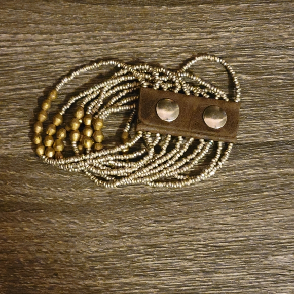 Estate Copper & Metal Beaded Multi Strand Bracelet - Picture 4 of 4